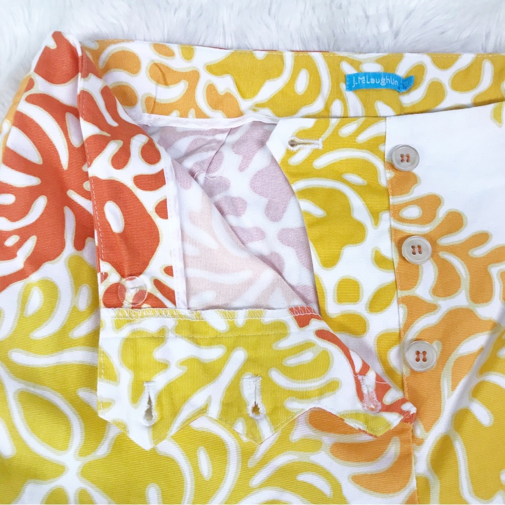 J Mclaughlin Yellow Orange Patchwork Cotton Ankle… - image 4